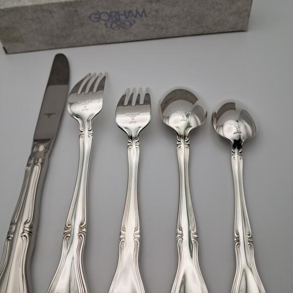 Gorham Valcourt Silverplate 5 Piece Place Set Flatware Japan New Old Stock READ - Picture 2 of 5